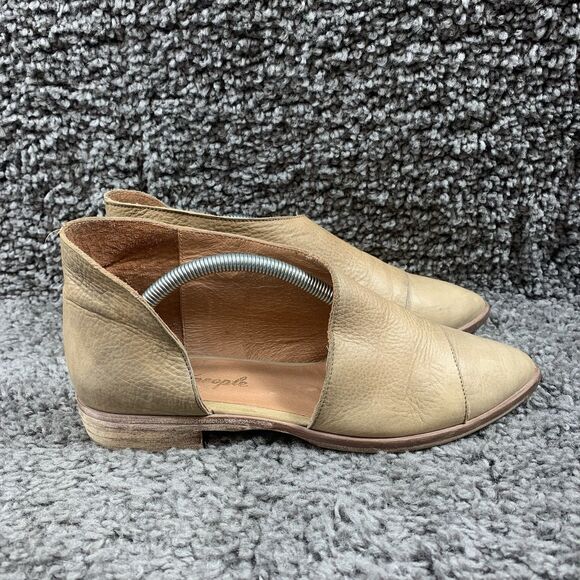 Free People Royale Flat In Taupe Size 7.5-8 D’orsay Leather Booties Boho Neutral - Picture 3 of 8